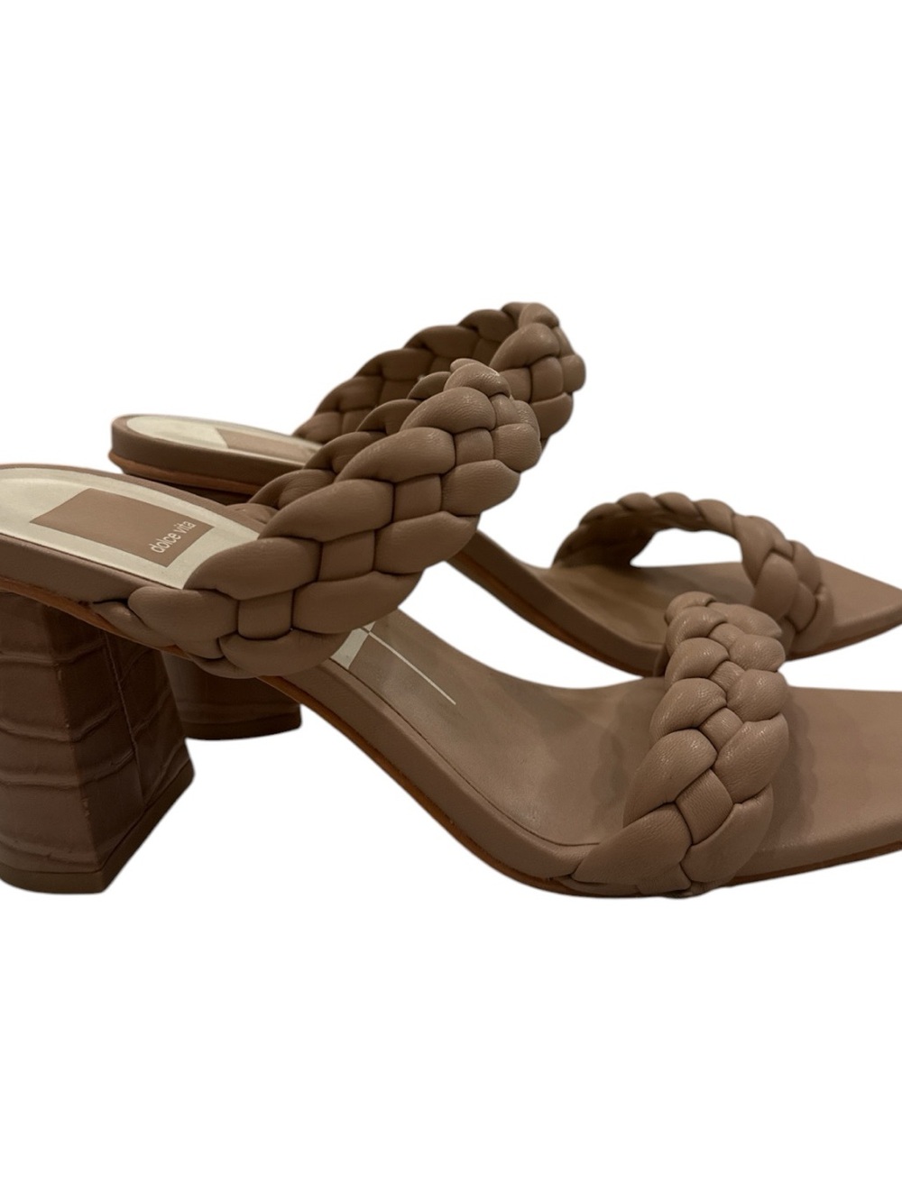 Dolce Vita Braided Double-Strap Slide Sandals in Light Brown